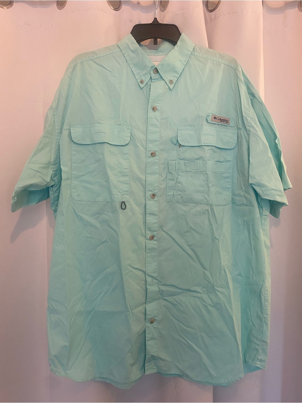 Columbia Short Sleeve Button-Down Shirt - Seafoam